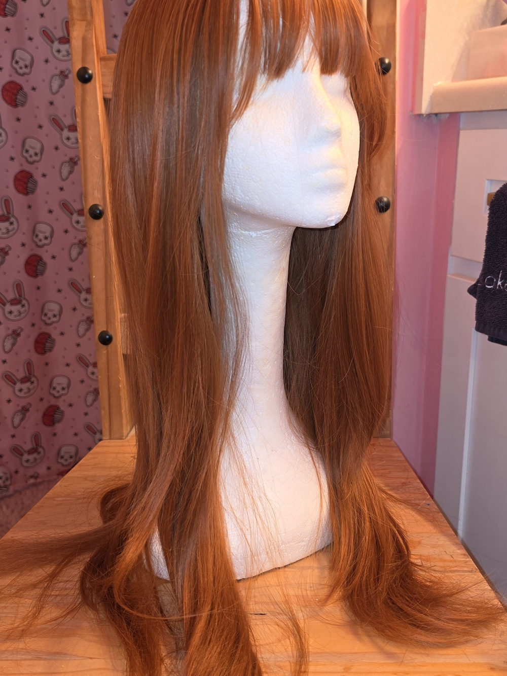 Long Straight Ginger Women’s Wig with Fringe - Unbranded